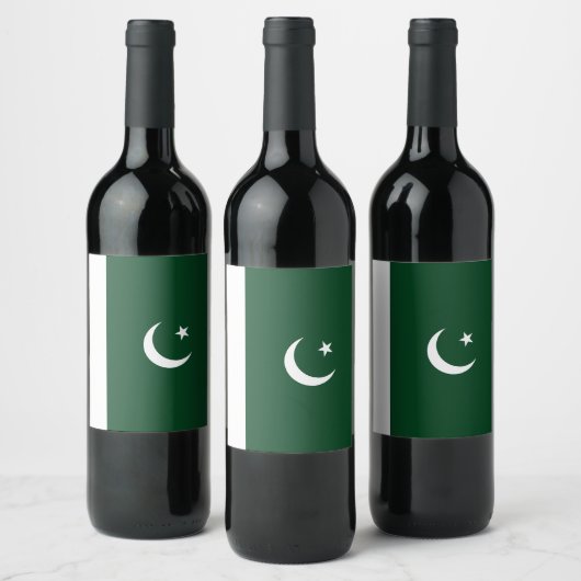 Pakistaanse vlag wijn etiket (Flessen)
