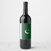 Pakistaanse vlag wijn etiket (Voorkant)
