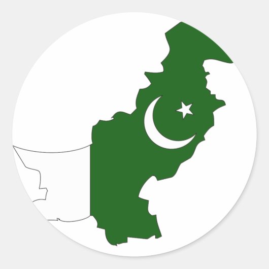 Pakistaanse vlaggenkaart ronde sticker (Voorkant)