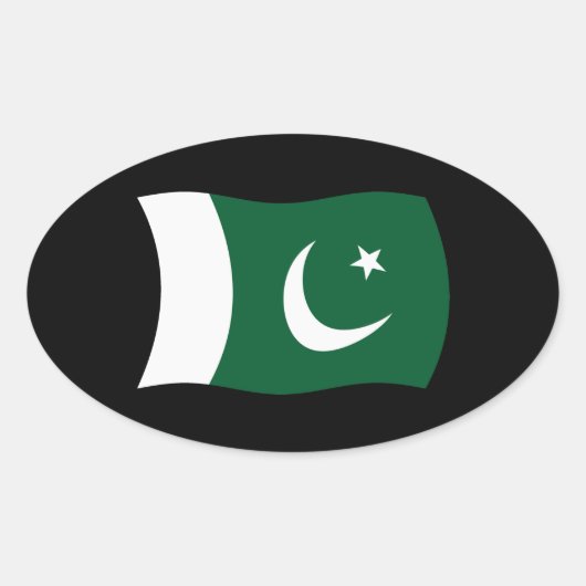 Pakistaanse Vlagsticker Ovale Sticker (Voorkant)