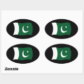 Pakistaanse Vlagsticker Ovale Sticker (Vel)