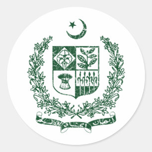 Pakistaanse wapenschild ronde sticker