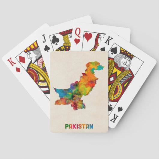Pakistaanse Waterverf Map Pokerkaarten (Achterkant)
