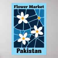 Pakistan Bloemenmarkt Jasmine & Blauwe Muurkunst