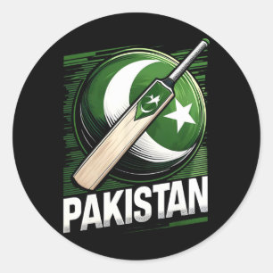 Pakistan Cricket Jersey Cricket Vlag Van Pakistan Ronde Sticker