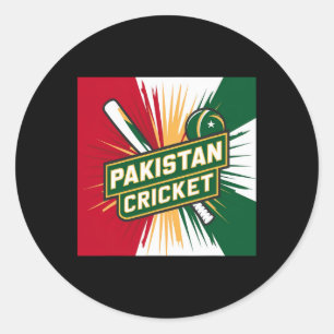 Pakistan Cricket Jersey Cricket Vlag Van Pakistan Ronde Sticker