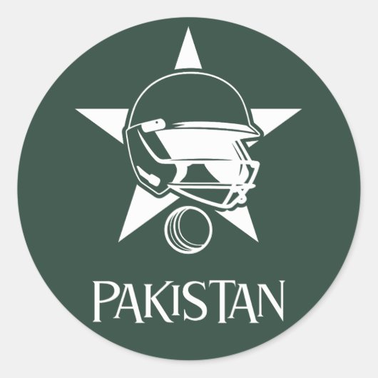 Pakistan Cricket Ronde Sticker (Voorkant)