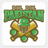 Pakistan Cricket Vierkante Sticker (Voorkant)