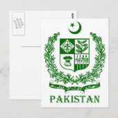 PAKISTAN - embleem/wapen/vlag/symbool Briefkaart (Voorkant / Achterkant)