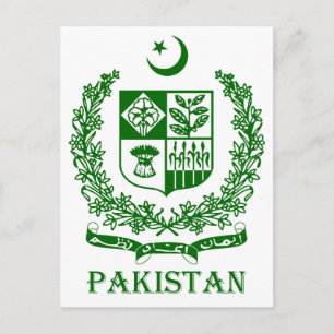 PAKISTAN - embleem/wapen/vlag/symbool Briefkaart