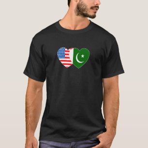 Pakistan en de VS: tweekleppige vlag voor Pakistan T-shirt