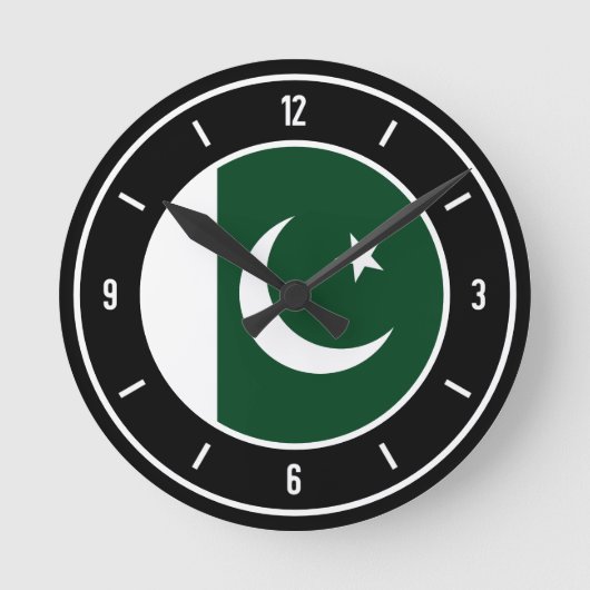 Pakistan Flag Elegant Ronde Klok (Voorkant)