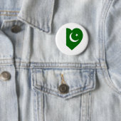 Pakistan Flag Heart Ronde Button 5,7 Cm (In situ)