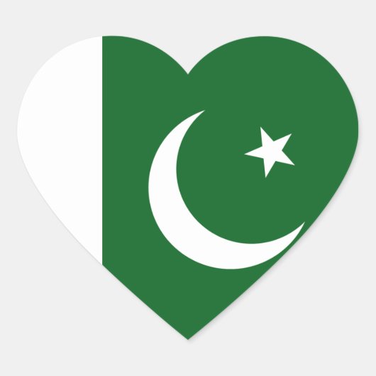 Pakistan Flag Heart Sticker (Voorkant)