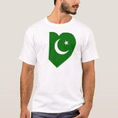 Pakistan Flag Heart T-shirt (Voorkant)