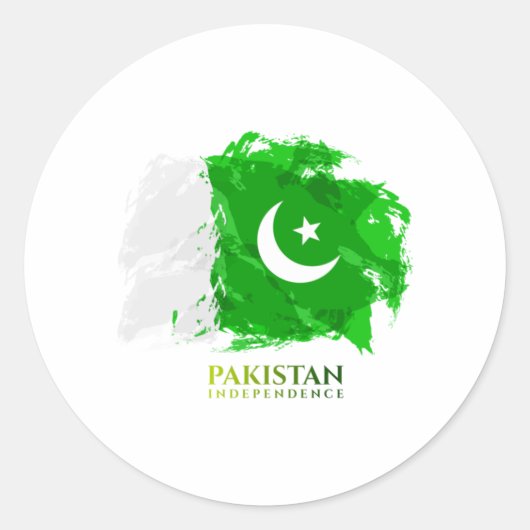 Pakistan Flag Independence Day Ronde Sticker (Voorkant)