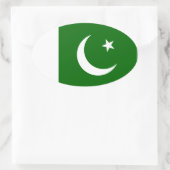 Pakistan Flag Oval Sticker (Tas)