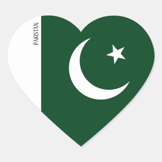 Pakistan Flag Patriotic Hart Sticker (Voorkant)