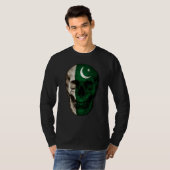 Pakistan Flag Skull Pakistani Roots Proud Patrioti T-shirt (Voorkant volledig)
