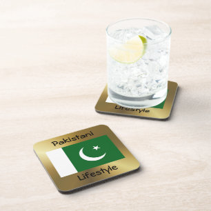 Pakistan Flag+Text Onderzetter