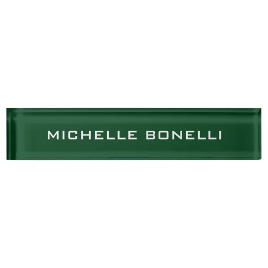 Pakistan Groen Minimalistische Plain Leegbaar Mode Naambordje (Voorkant)