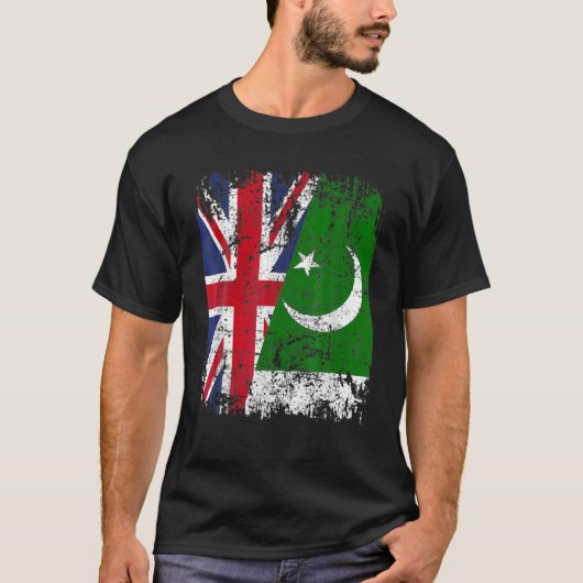PAKISTAN Half BRITAIN UK Friendship Flag PAKISTANI T-shirt (Voorkant)
