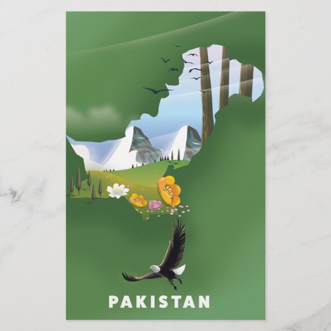 Pakistan heeft de reiskaart geïllustreerd. (Voorkant)