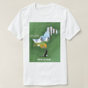 Pakistan heeft de reiskaart geïllustreerd. t-shirt