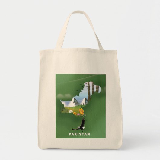 Pakistan heeft de reiskaart geïllustreerd. tote bag (Voorkant)