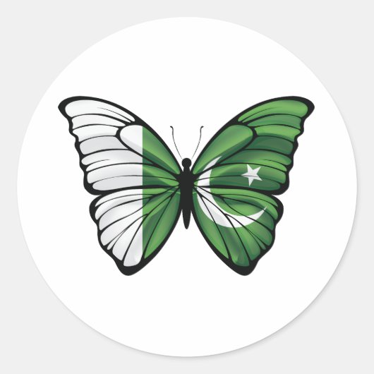Pakistan Hypolimnas Butterfly Ronde Sticker (Voorkant)