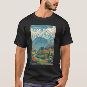 Pakistan Illustratie Reis Kunst Vintage T-shirt