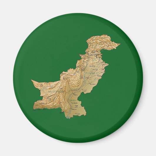 Pakistan Kaart Magnet (Voorkant)