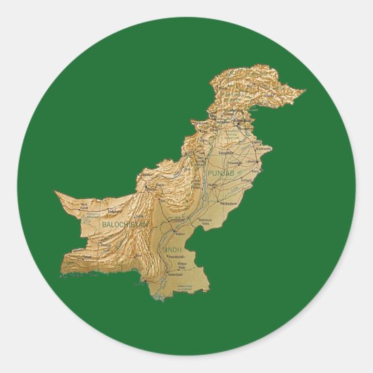 Pakistan kaart sticker (Voorkant)
