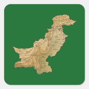 Pakistan kaart sticker