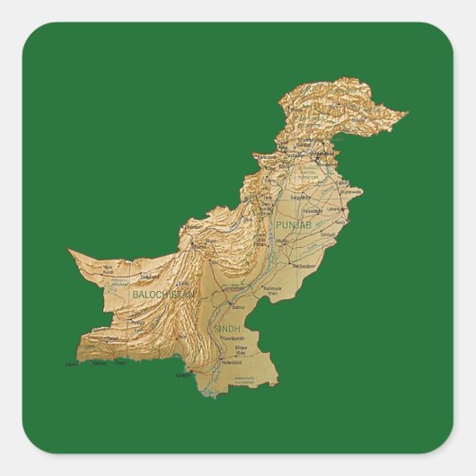 Pakistan kaart sticker (Voorkant)