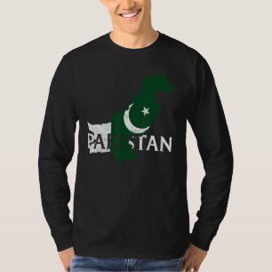 Pakistan Landkaart Vlag Trots Pakistaans Patriot T-shirt