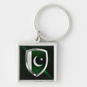 Pakistan Metallic Embleem Sleutelhanger
