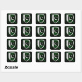 Pakistan Metallic Embleem Vierkante Sticker (Vel)