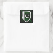 Pakistan Metallic Embleem Vierkante Sticker (Tas)