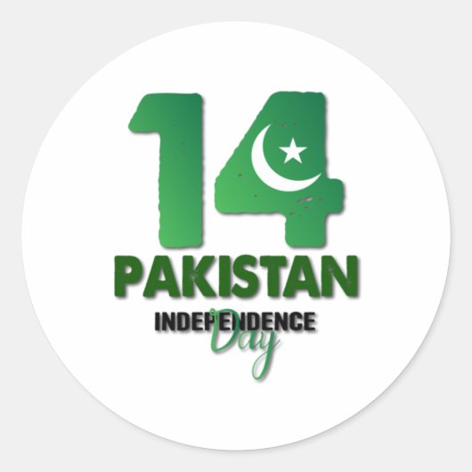 Pakistan Onafhankelijkheidsdag 14 augustus Ronde Sticker (Voorkant)