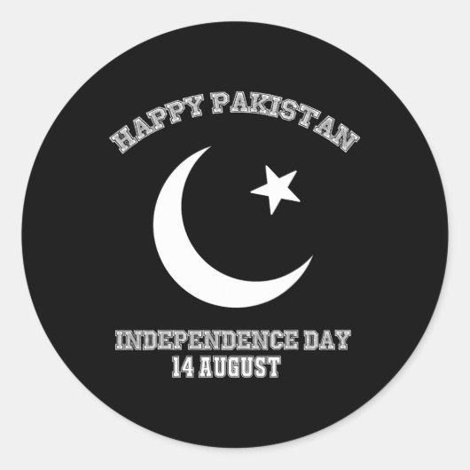 Pakistan Onafhankelijkheidsdag 14 augustus Ronde Sticker (Voorkant)