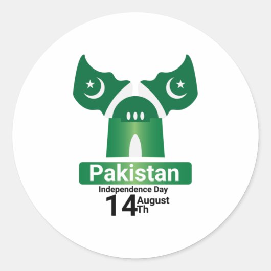 Pakistan Onafhankelijkheidsdag Pakistan vlag 14 au Ronde Sticker (Voorkant)