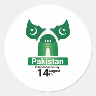 Pakistan Onafhankelijkheidsdag Pakistan vlag 14 au Ronde Sticker