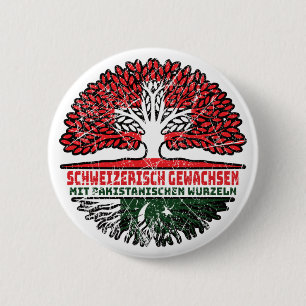 Pakistan Pakistaans Zwitsers Zwitserland Boom Ronde Button 5,7 Cm