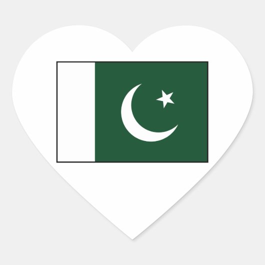 Pakistan - Pakistaanse vlag Hart Sticker (Voorkant)