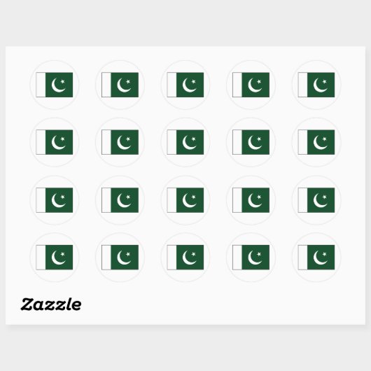 Pakistan - Pakistaanse vlag Ronde Sticker (Vel)