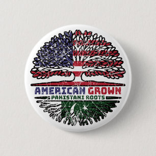 Pakistan Pakistani American American USA Verenigde Ronde Button 5,7 Cm