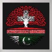 Pakistan Pakistanisch Schweizer Schweiz Baum Poster (Voorkant)