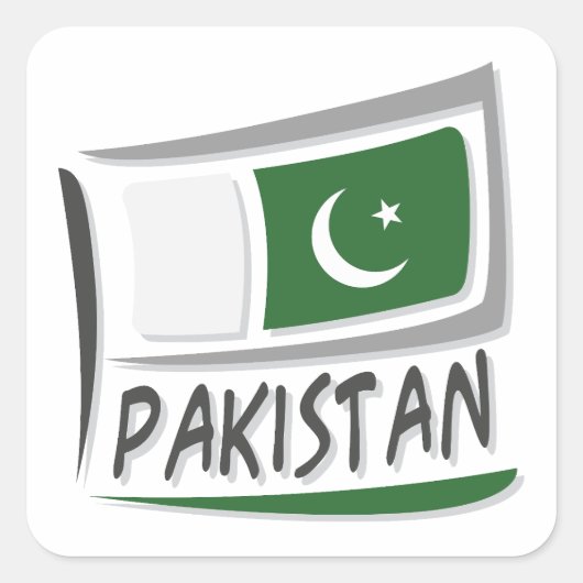 Pakistan Pride X-vlag Vierkante Sticker (Voorkant)
