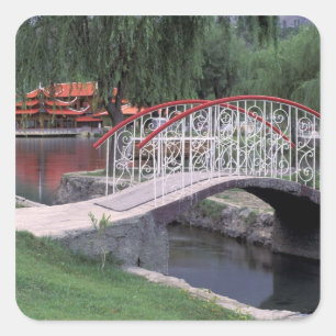 Pakistan, regio Skardu. Shangri La Lodge Vierkante Sticker